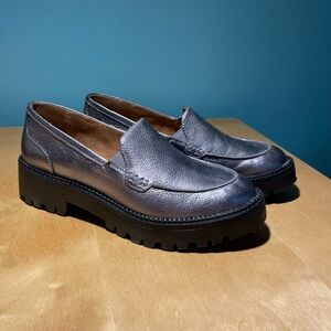 Silver loafers